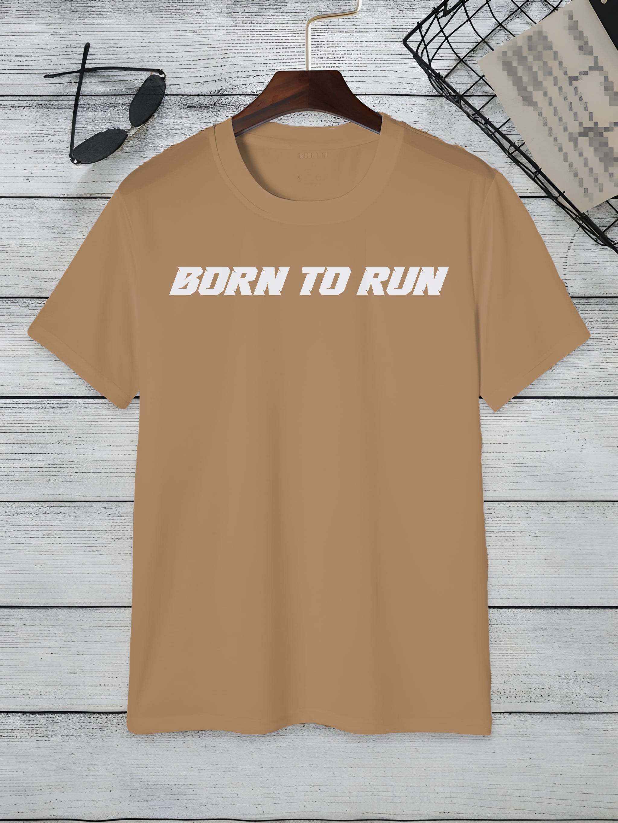 Born to Run Slogan T-Shirt For Both Men And Women