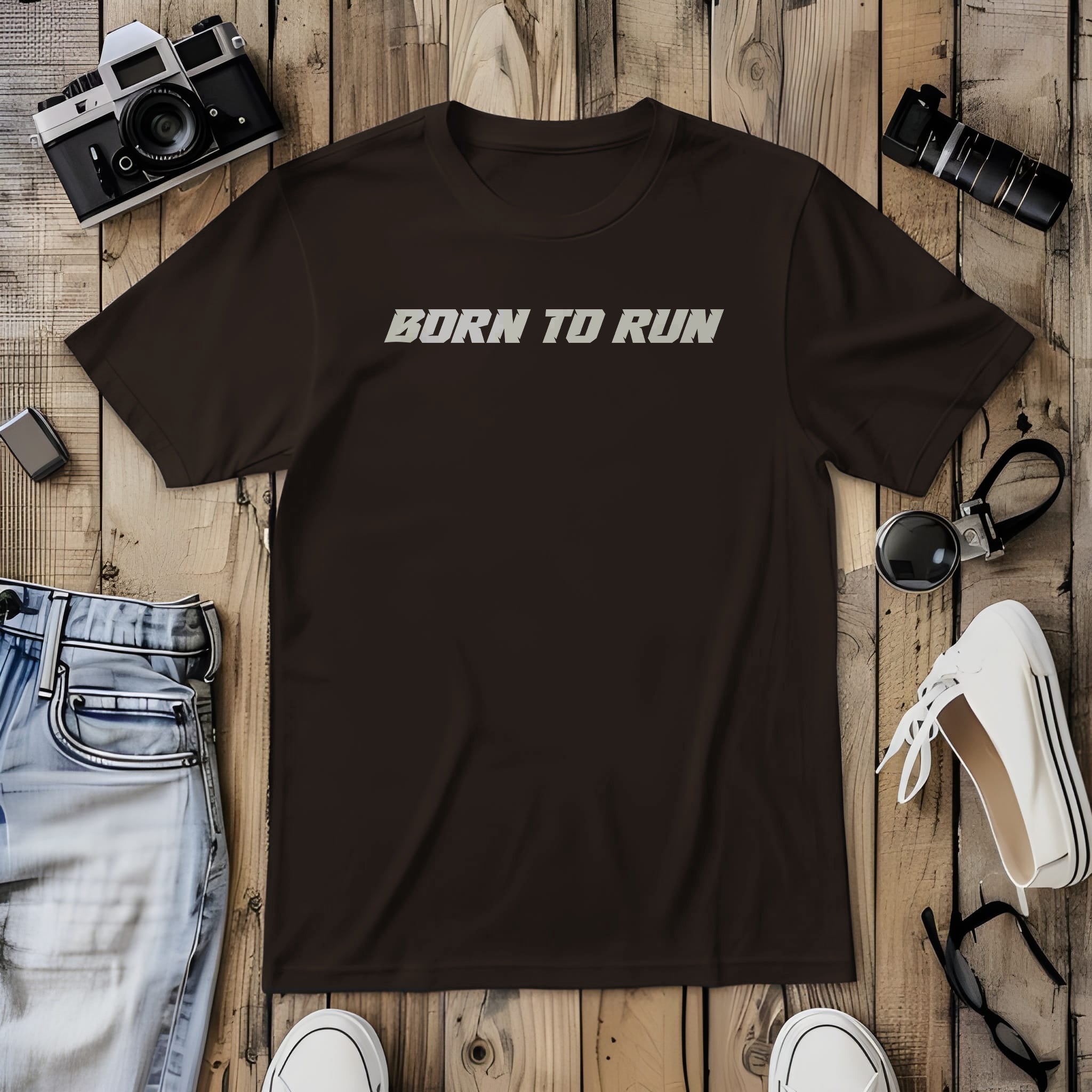 Born to Run Slogan T-Shirt For Both Men And Women