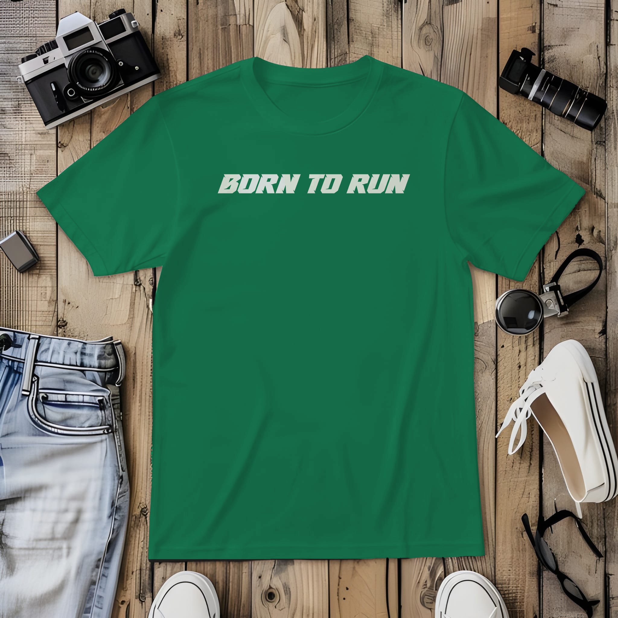 Born to Run Slogan T-Shirt For Both Men And Women