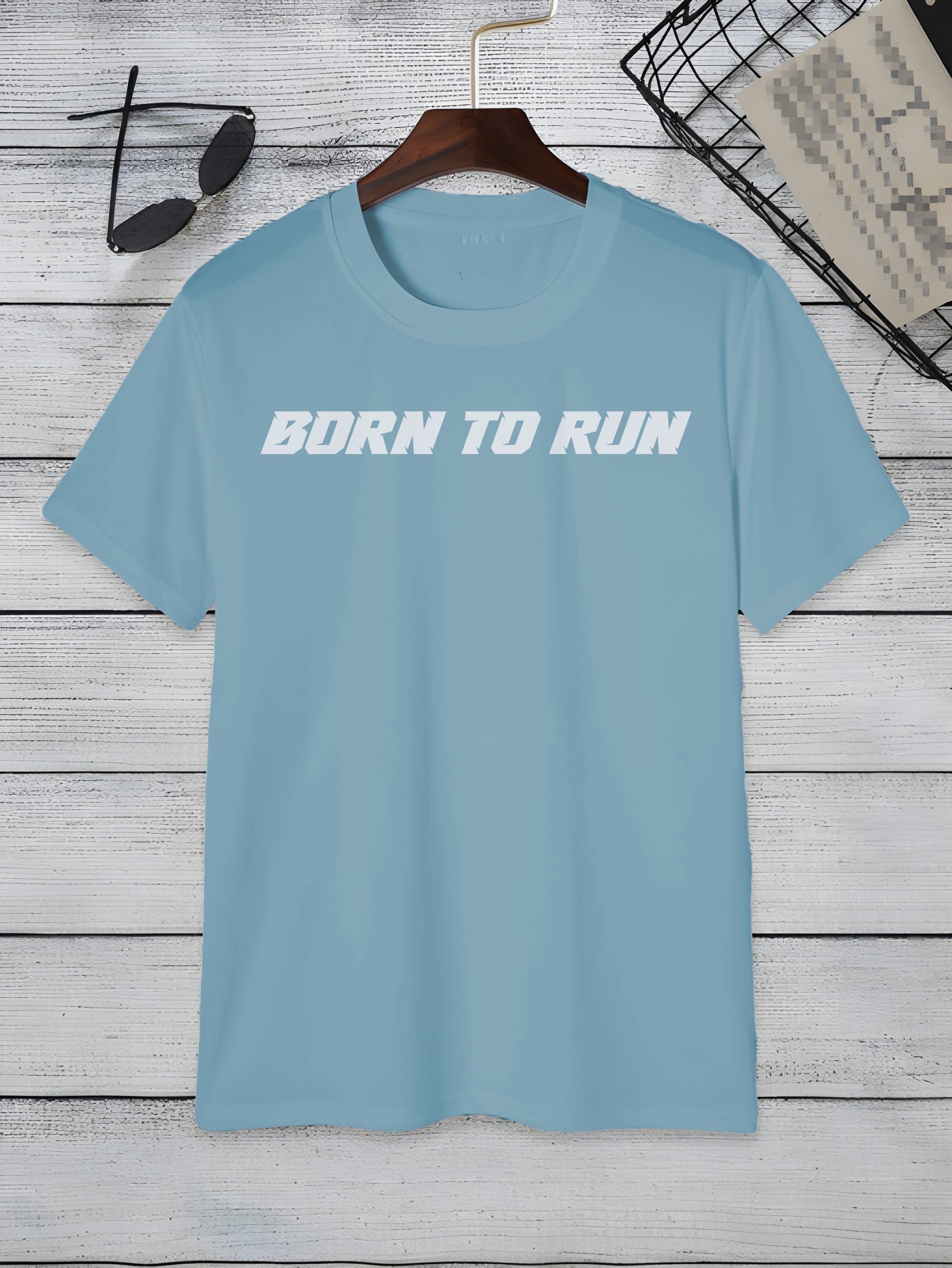 Born to Run Slogan T-Shirt For Both Men And Women