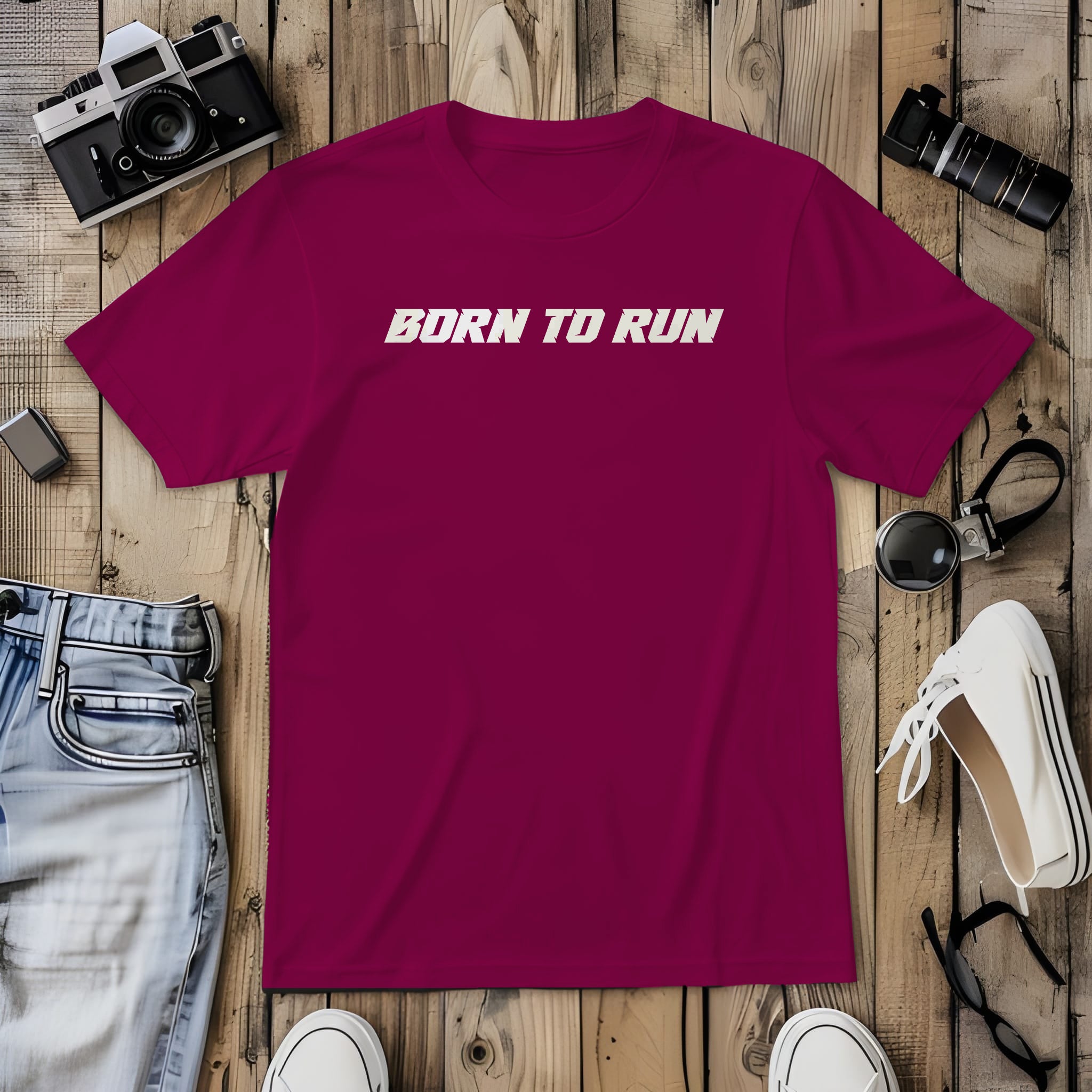Born to Run Slogan T-Shirt For Both Men And Women