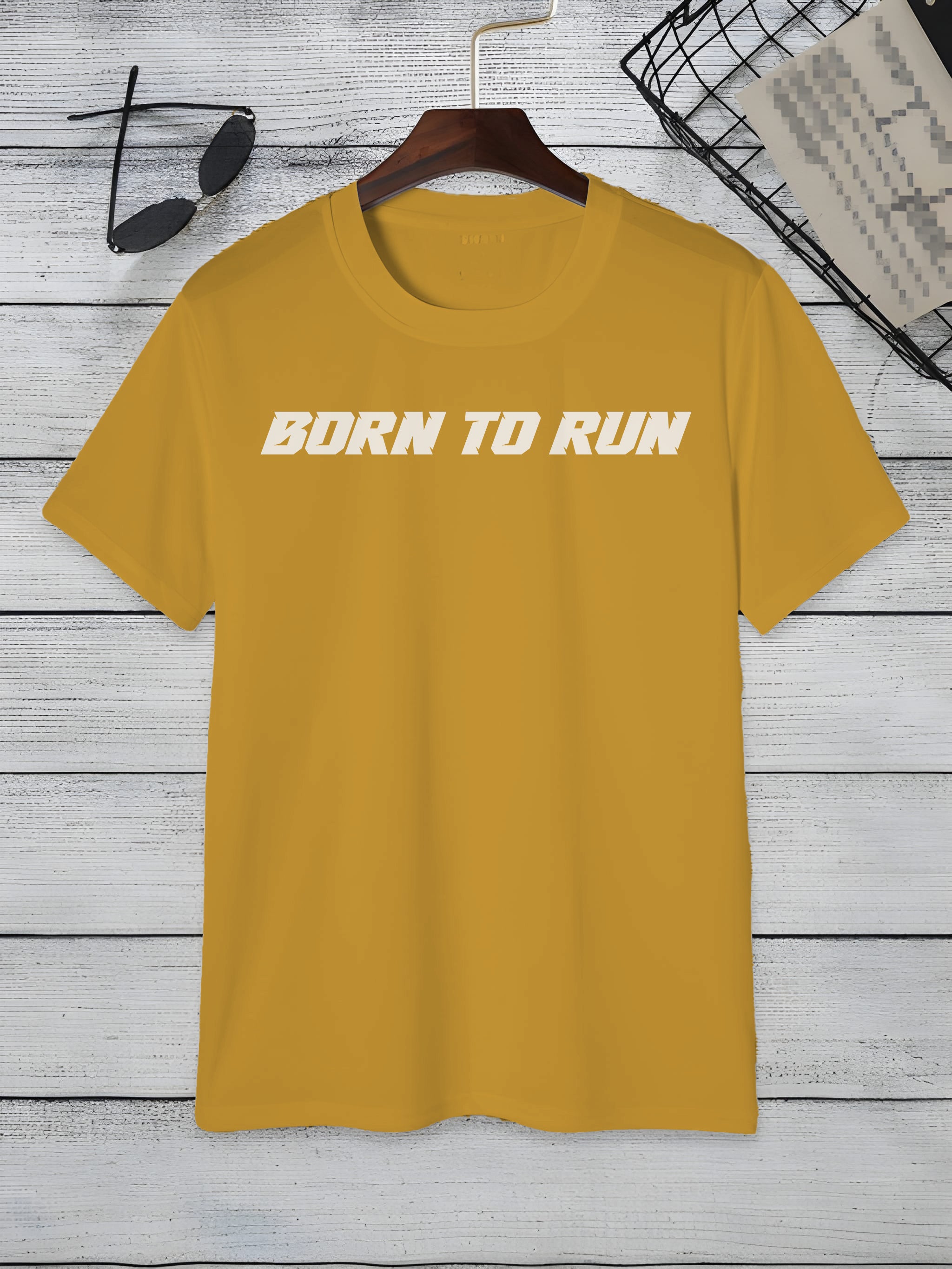 Born to Run Slogan T-Shirt For Both Men And Women