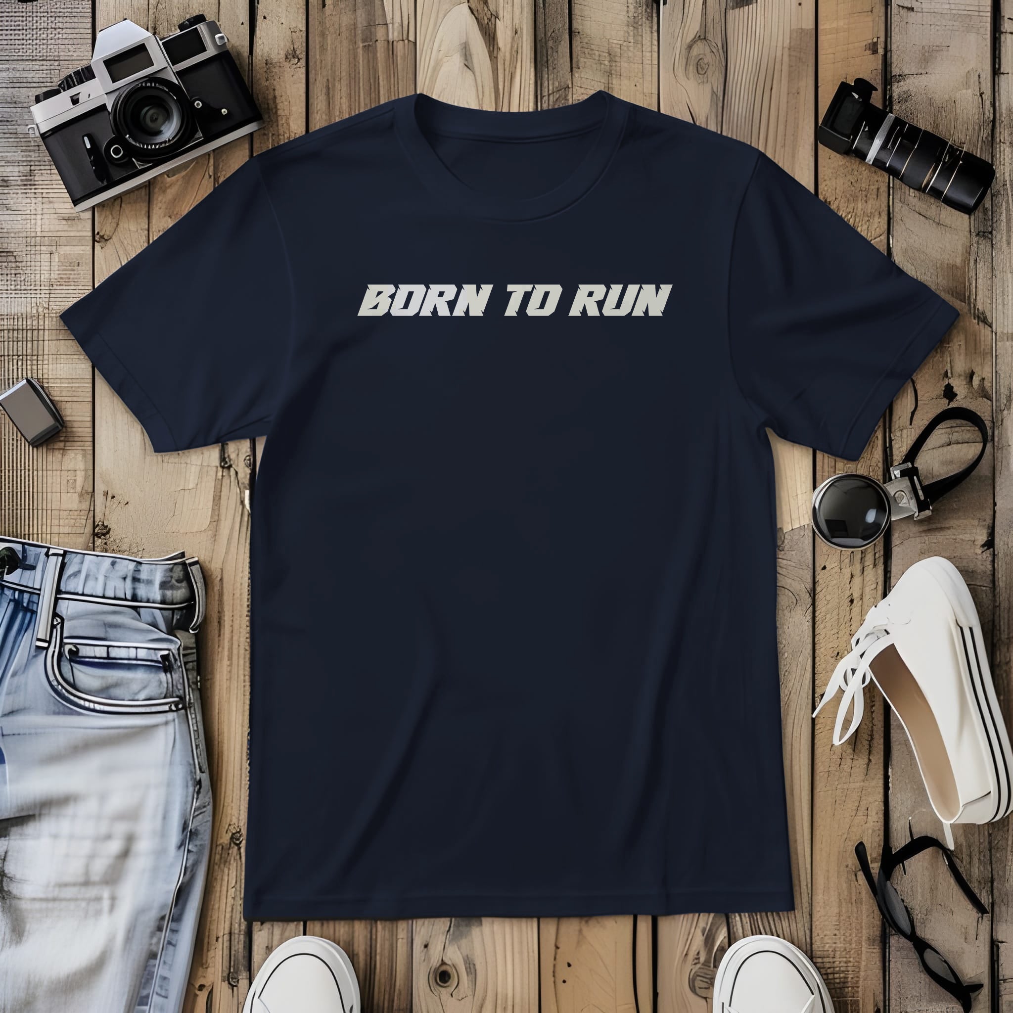 Born to Run Slogan T-Shirt For Both Men And Women