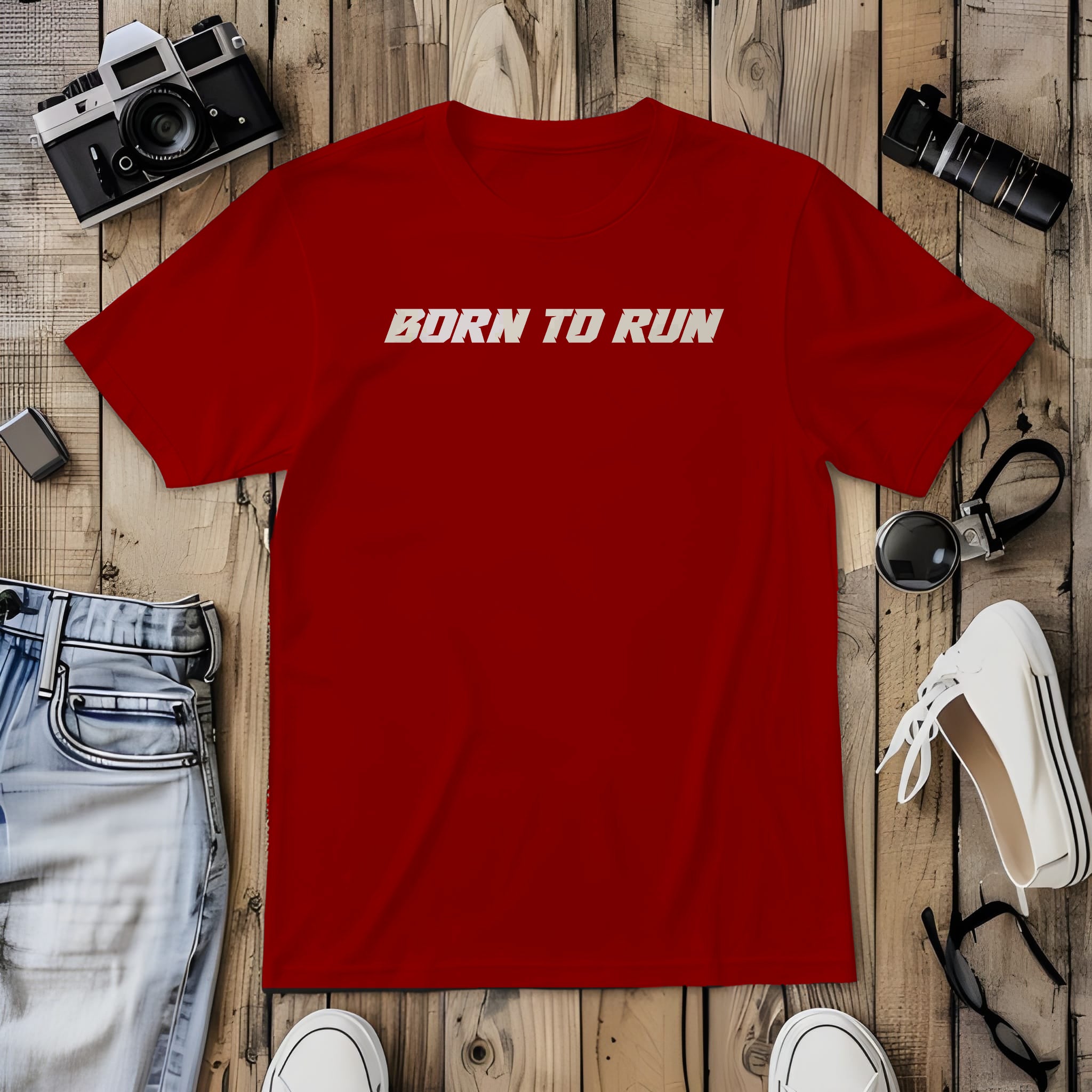 Born to Run Slogan T-Shirt For Both Men And Women