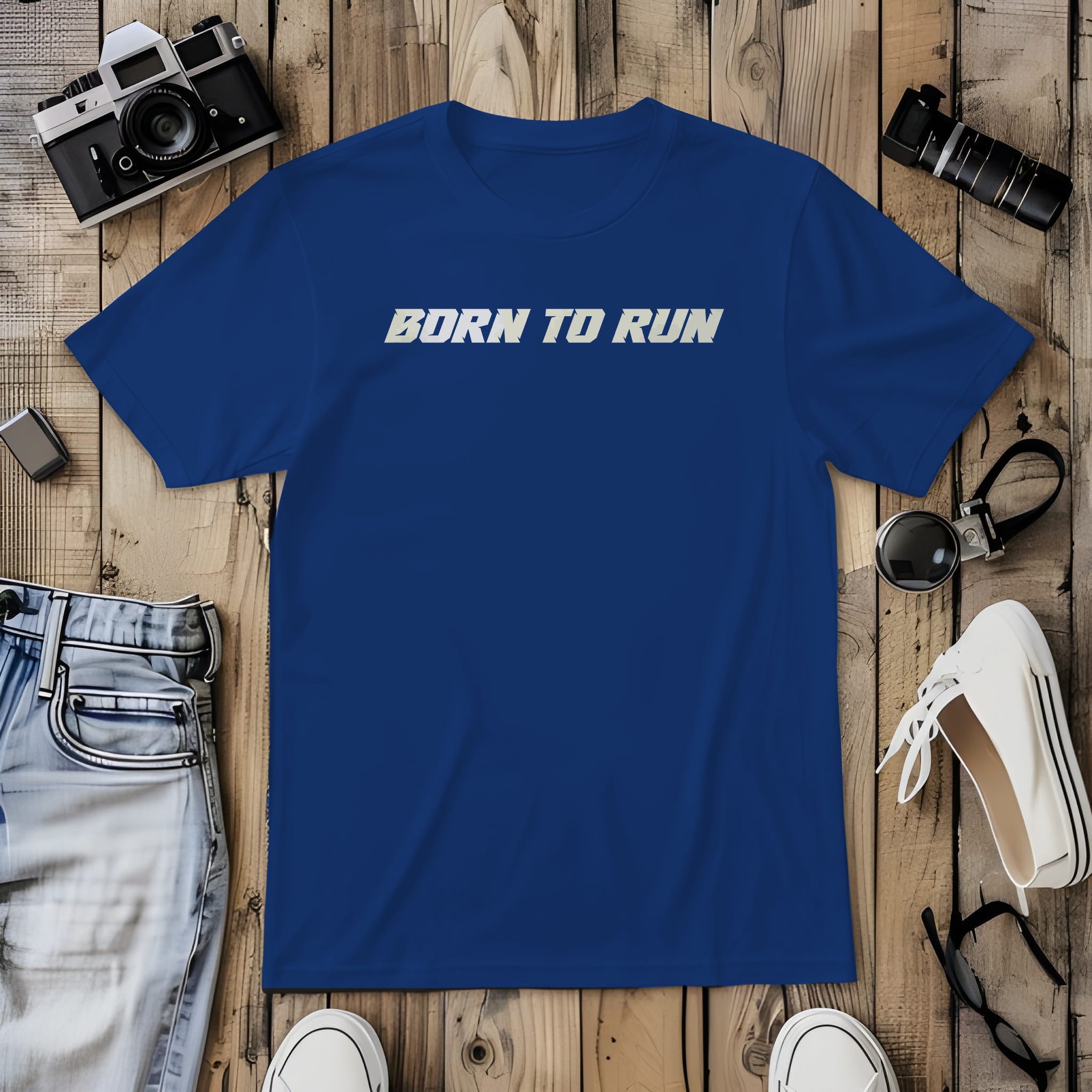 Born to Run Slogan T-Shirt For Both Men And Women