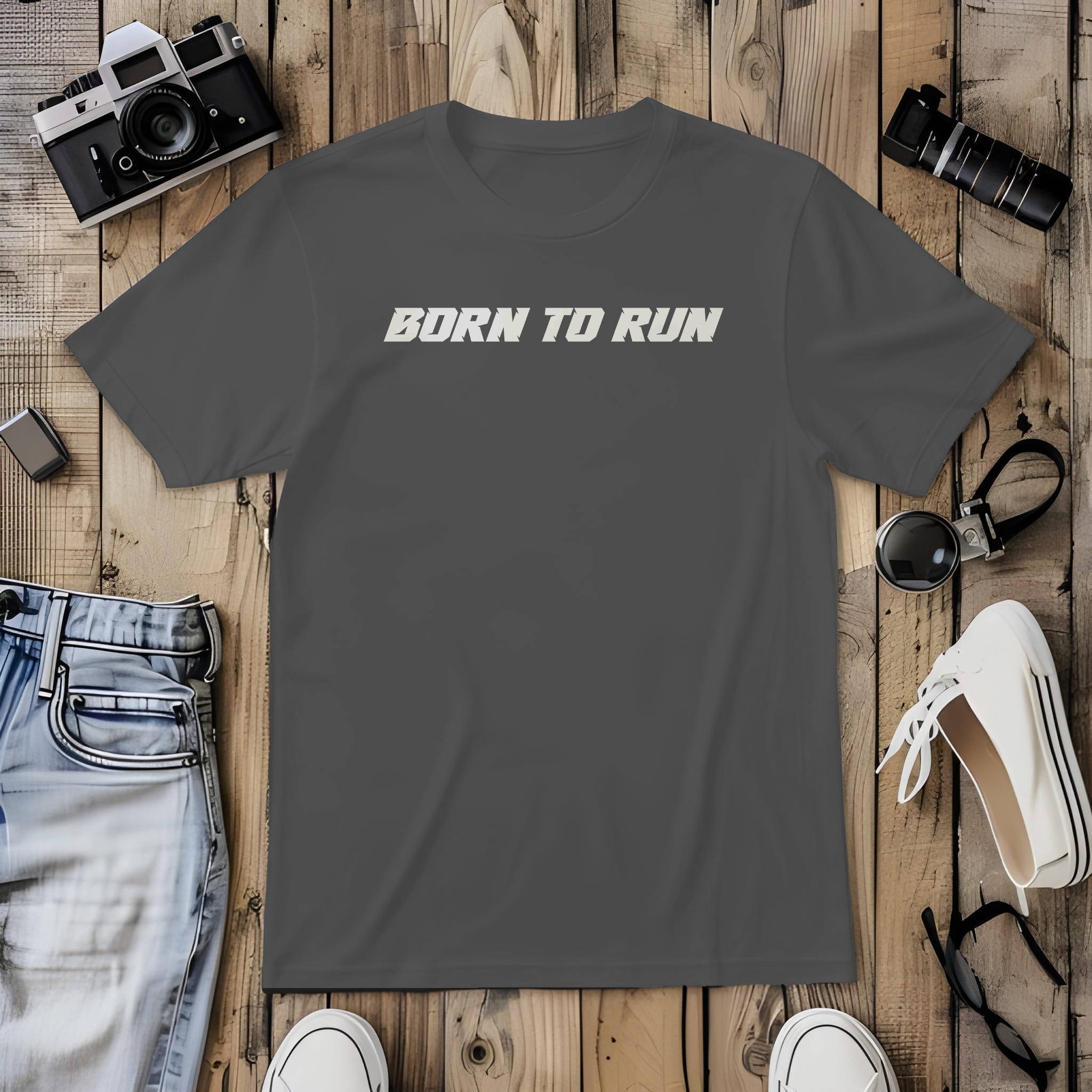 Born to Run Slogan T-Shirt For Both Men And Women